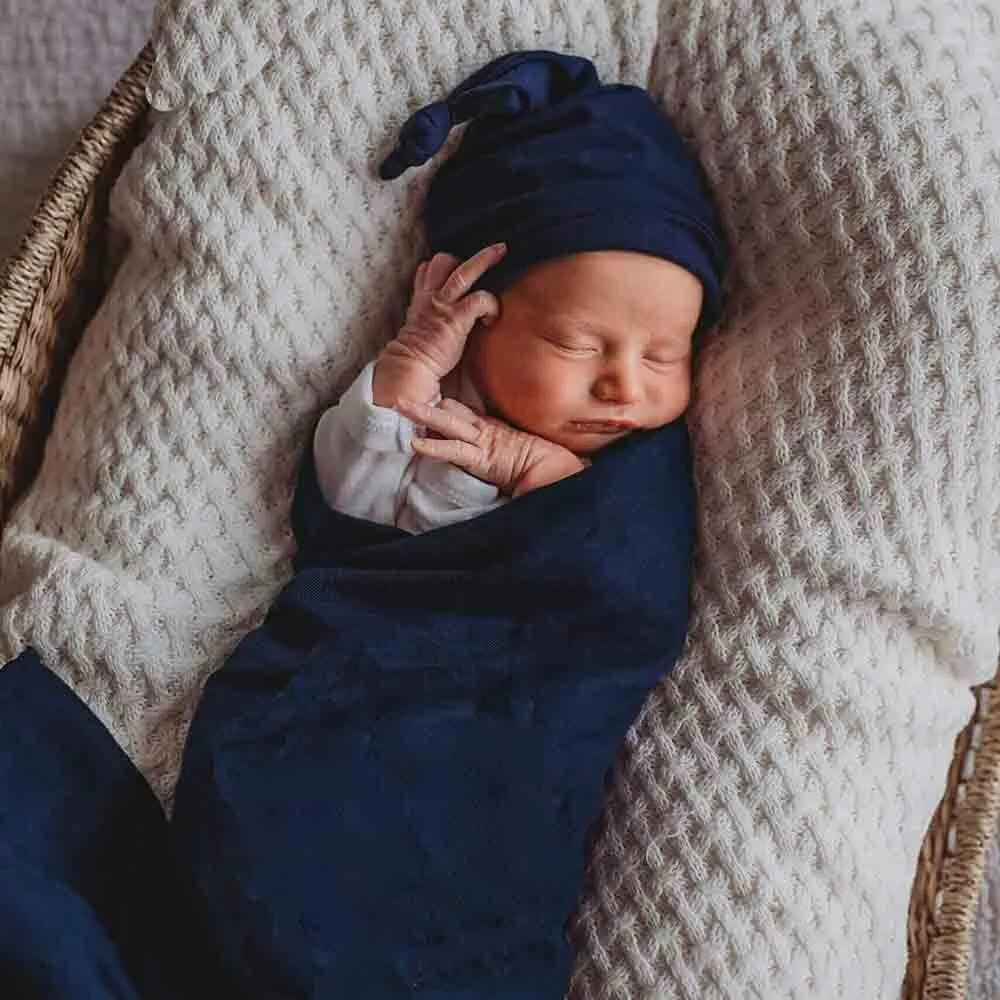 Organic Muslin Wrap - Navy