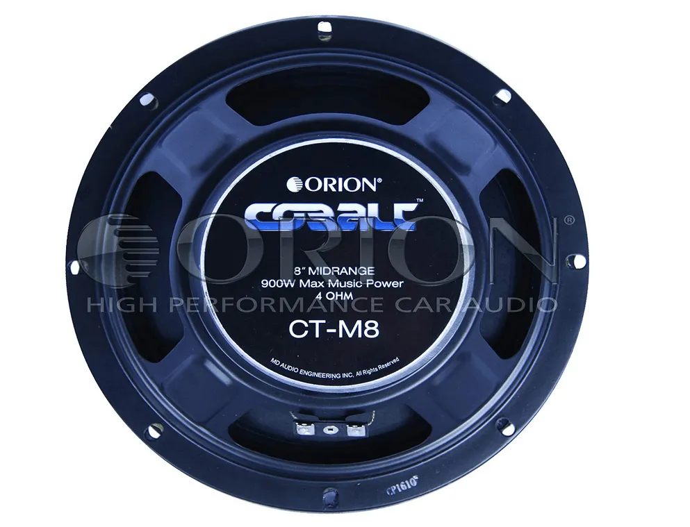 Orion Cobalt CT-M8 8" Midrange 900W 4-Ohm Pair Midrange Speakers