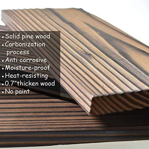 PHUNAYA Floating Shelves Rustic Wood Wall Mounted Shelf Practical Metal Fence Design – Ideal for Bedroom, Bathroom, Kitchen Set of 3