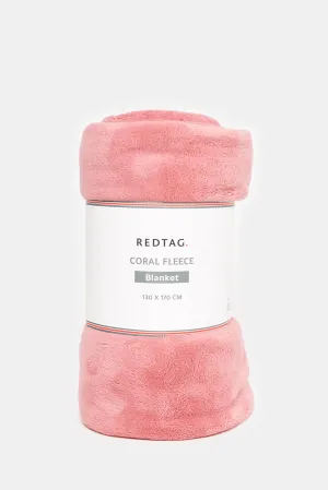 Pink Coral Fleece Blanket (Single Size)