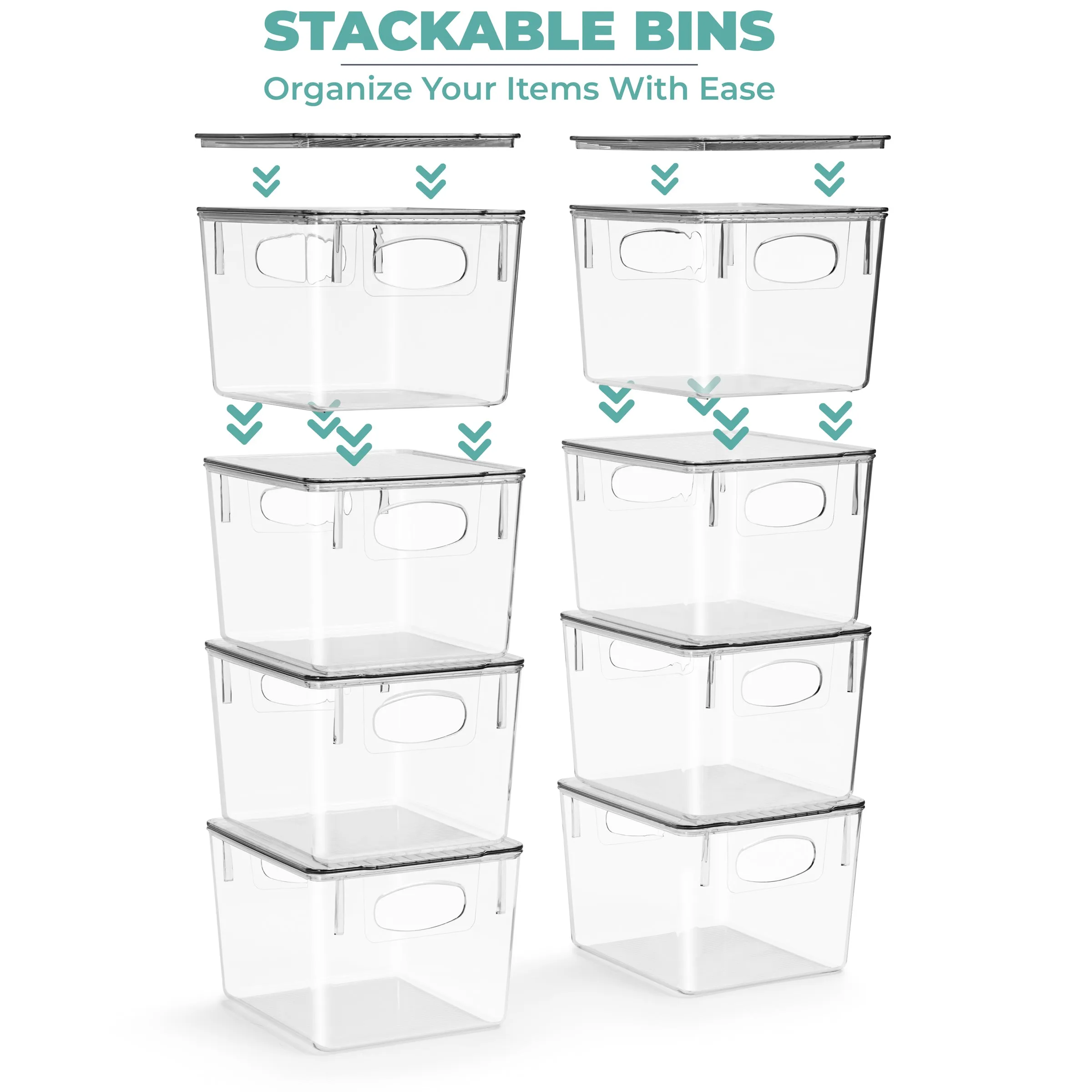 Plastic Bins with Lid Set (Medium)