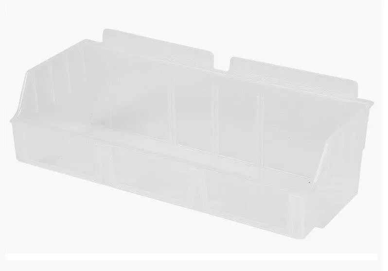 Plastic Slatwall Bins, Storbox "Wide" 4.12x11.37x3.37