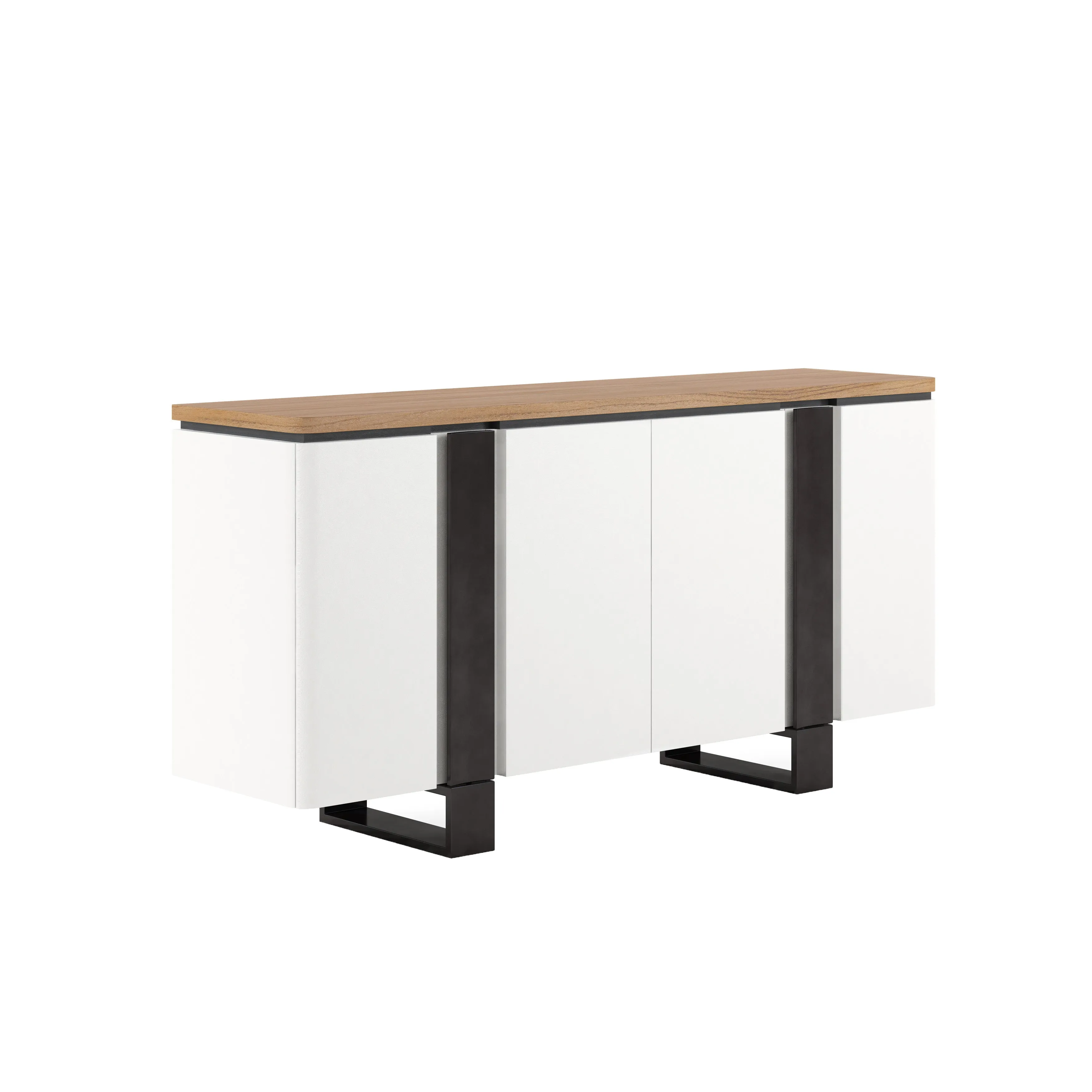 PORTICO 4 Doors White & Wood Sideboard