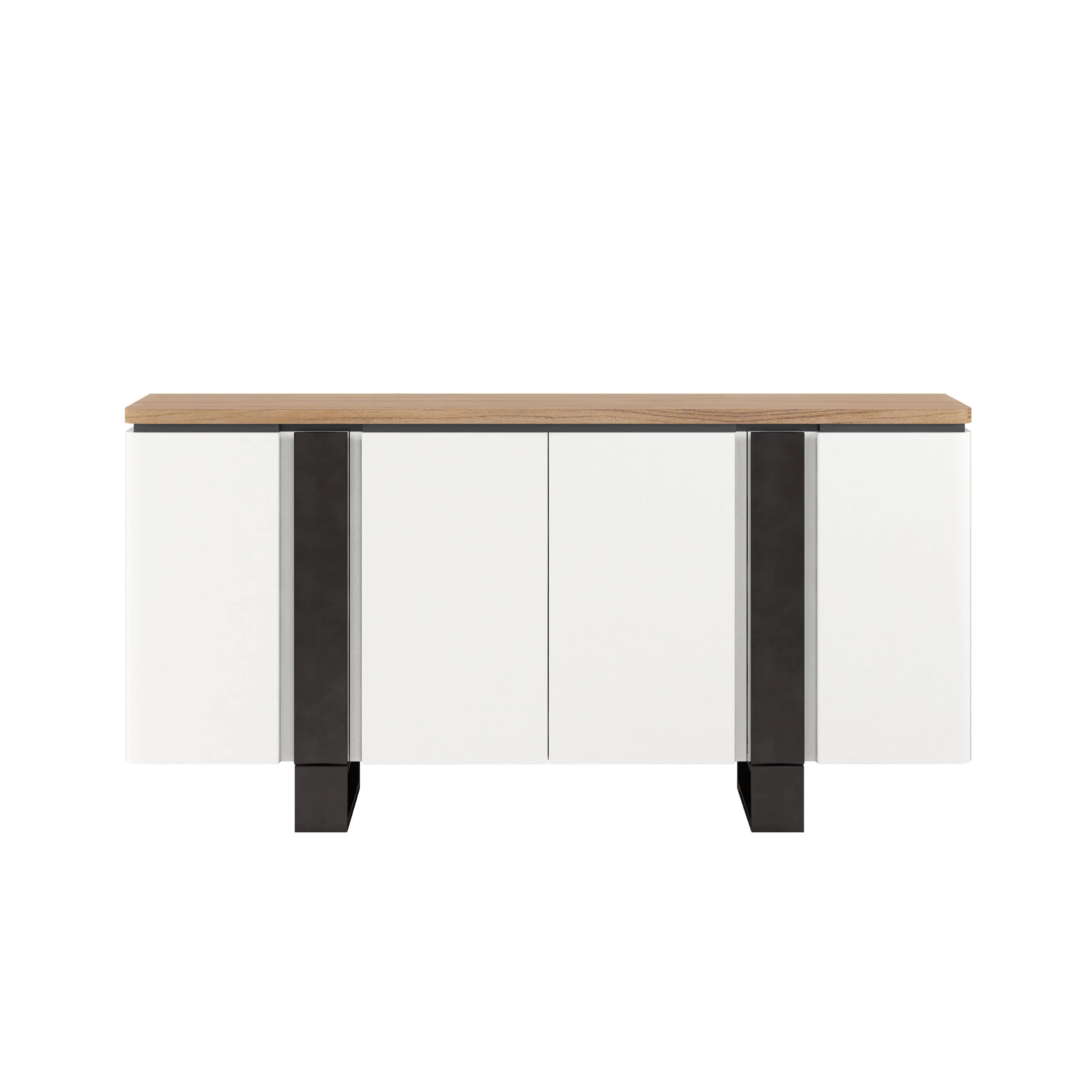 PORTICO 4 Doors White & Wood Sideboard