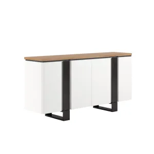 PORTICO 4 Doors White & Wood Sideboard