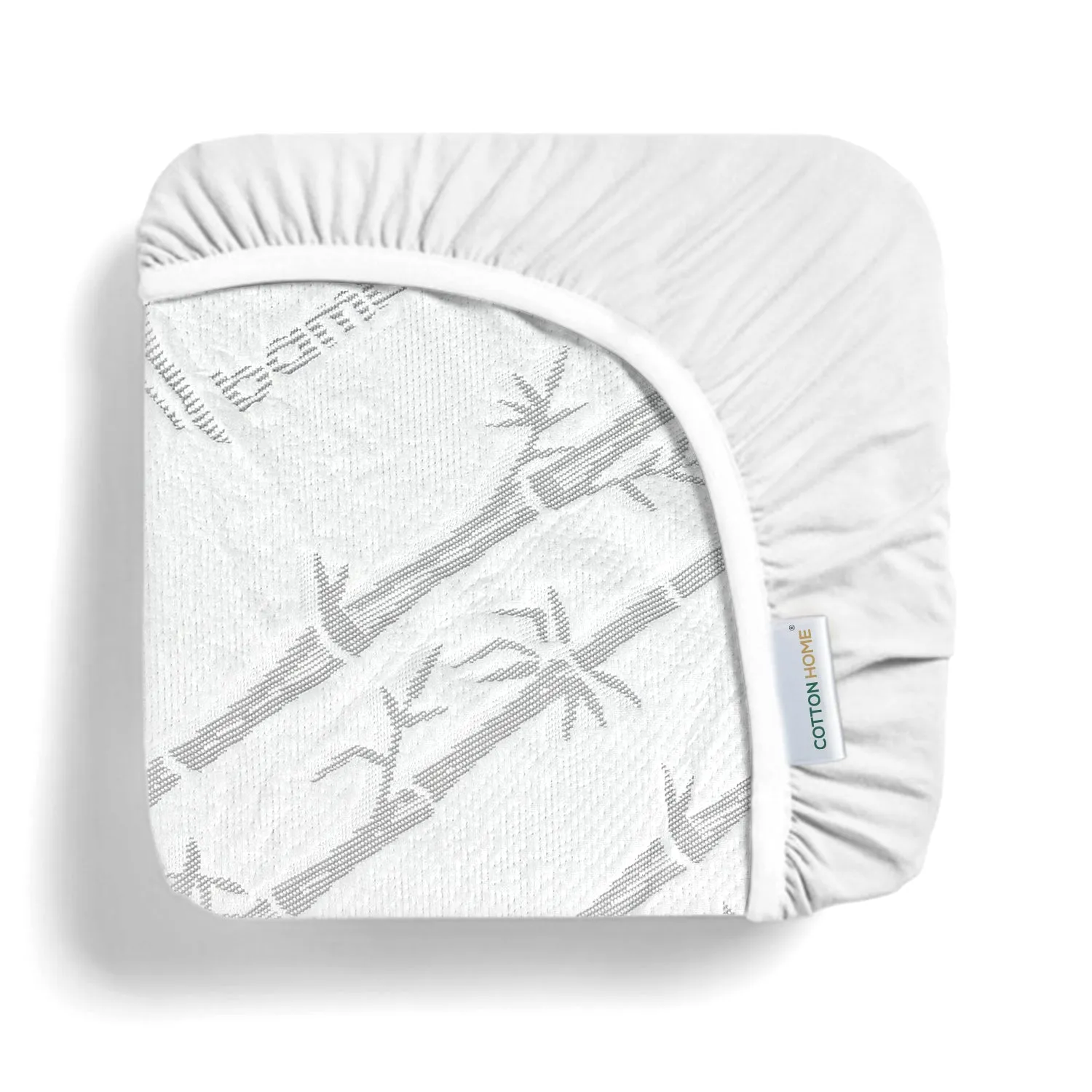 Premium Bamboo Mattress Protector 120x200 35CM | Gray | Breathable & Waterproof by Cotton Home