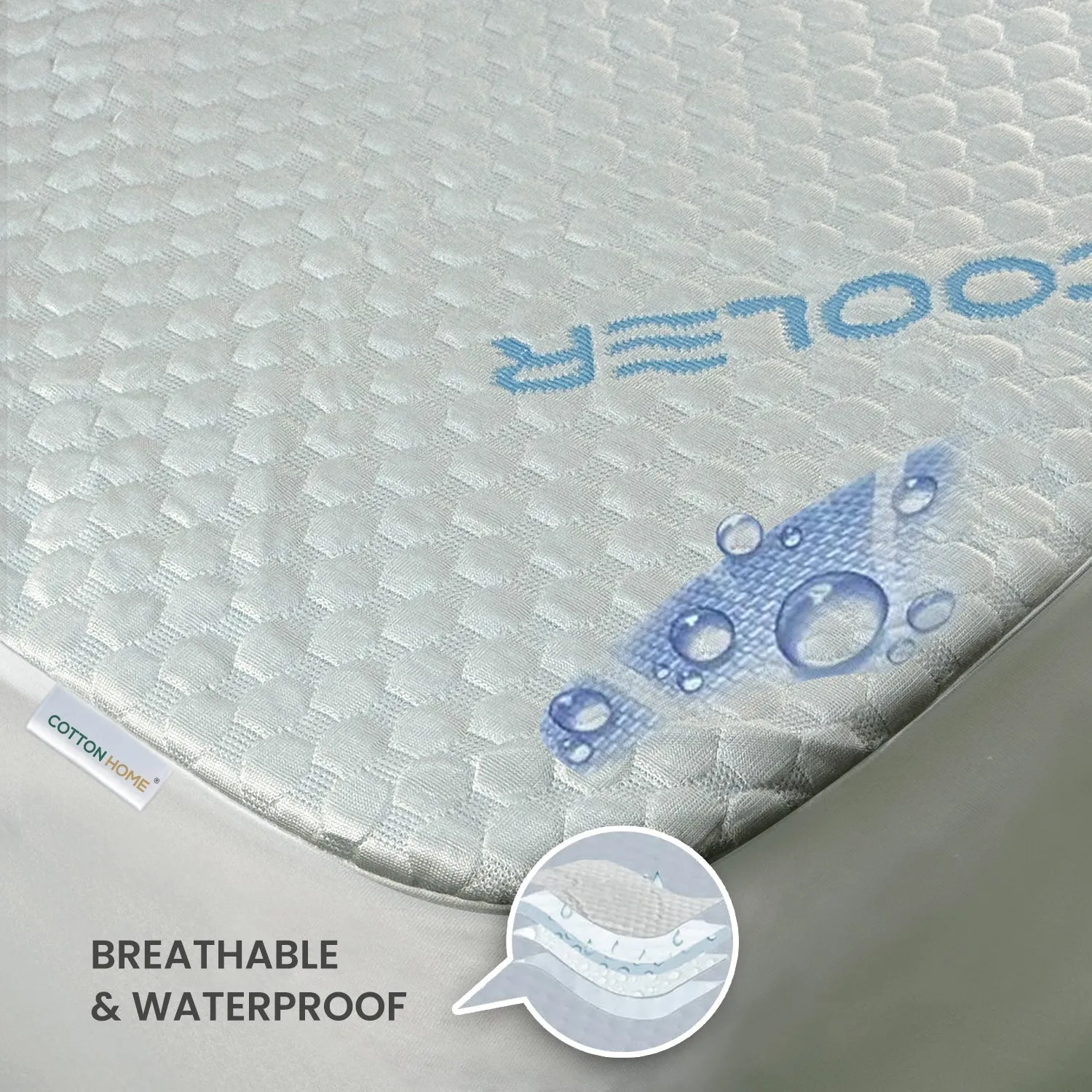Premium Coolent Mattress Protector 180x200 35CM | Breathable & Waterproof by Cotton Home