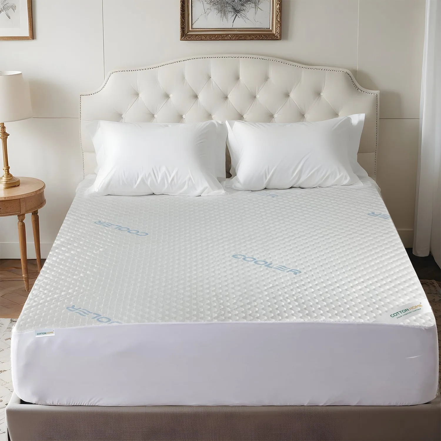 Premium Coolent Mattress Protector 180x200 35CM | Breathable & Waterproof by Cotton Home