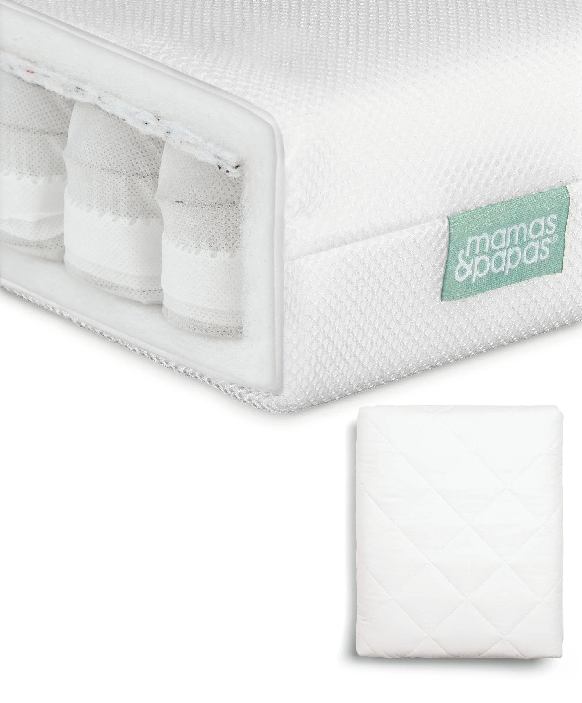 Premium Pocket Spring Cotbed Mattress & Anti-Allergy Quilted Cotbed Mattress Protector Bundle