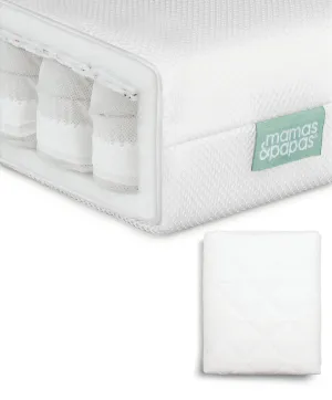 Premium Pocket Spring Cotbed Mattress & Anti-Allergy Quilted Cotbed Mattress Protector Bundle