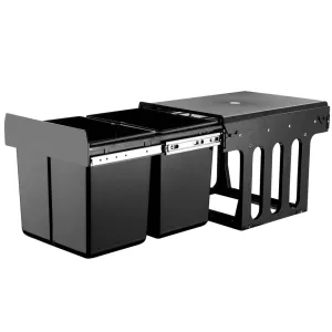 Pull Out Bin - Black (2x15L)