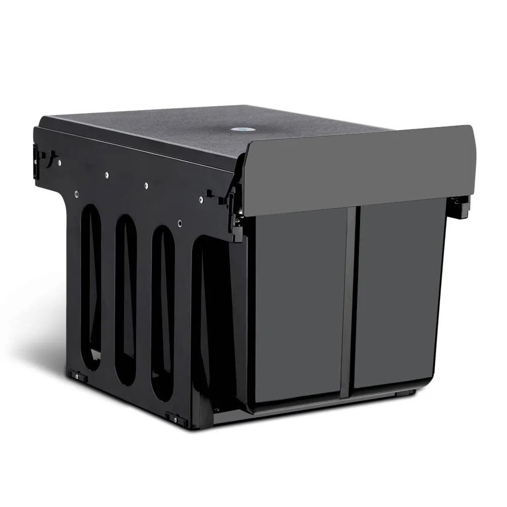 Pull Out Bin - Black (2x15L)