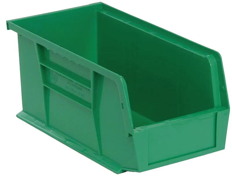 Quantum Storage Systems Ultra RQUS230GN-UPC Ultra Stack and Hang Bin, 35 lb, Polypropylene, Green, 10-7/8 in L :EA: QUANTITY: 1