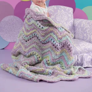 Red Heart Ripple Crochet Baby Blanket