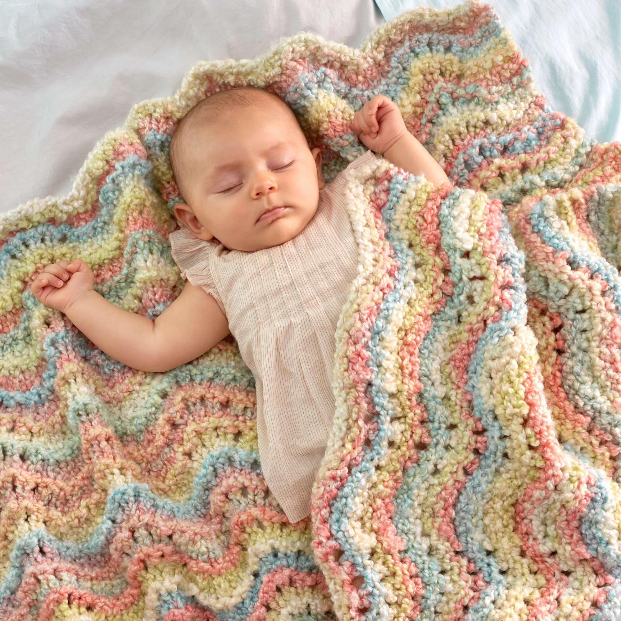 Red Heart Rocking Waves Knit Blanket