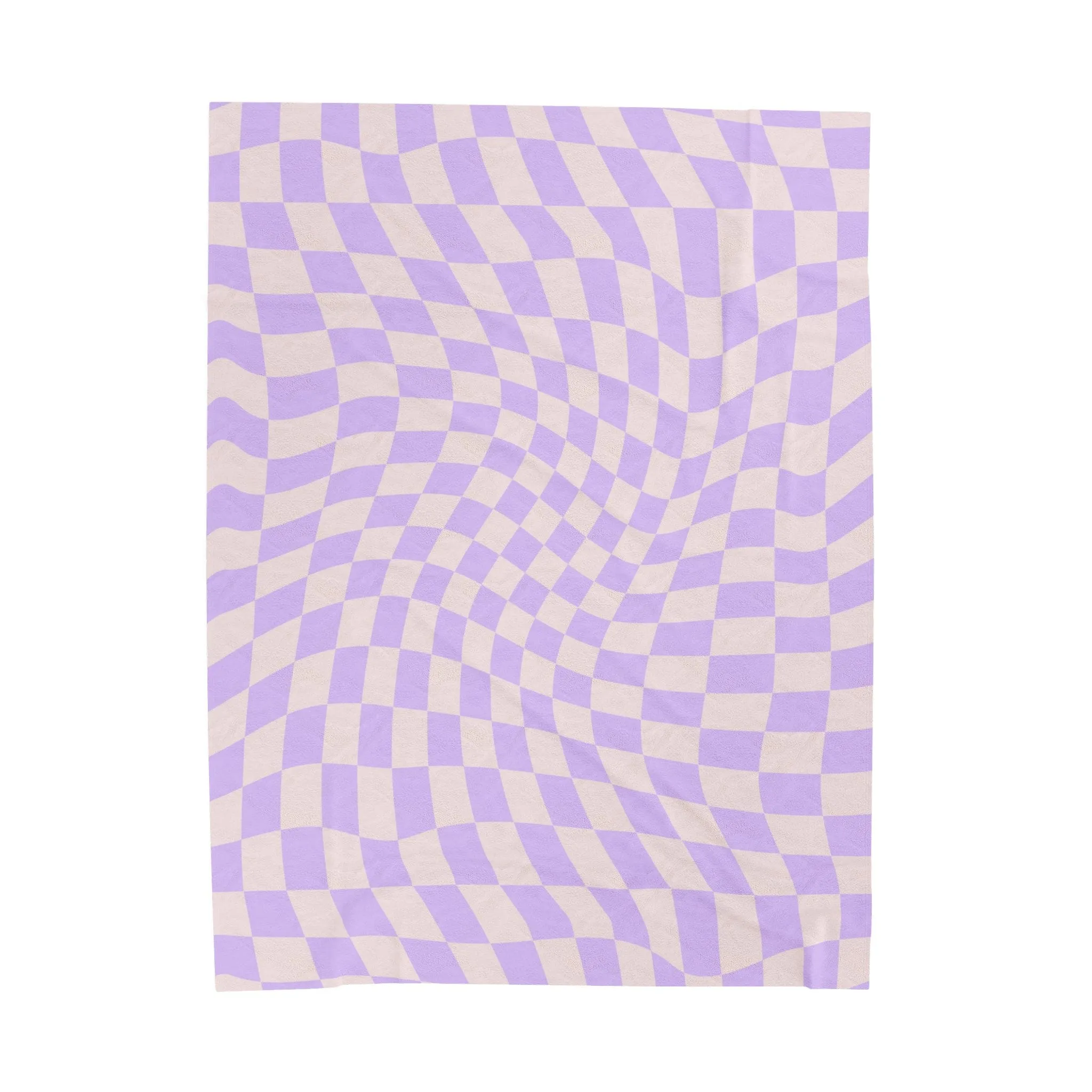 Retro Purple Checkered Throw Blanket
