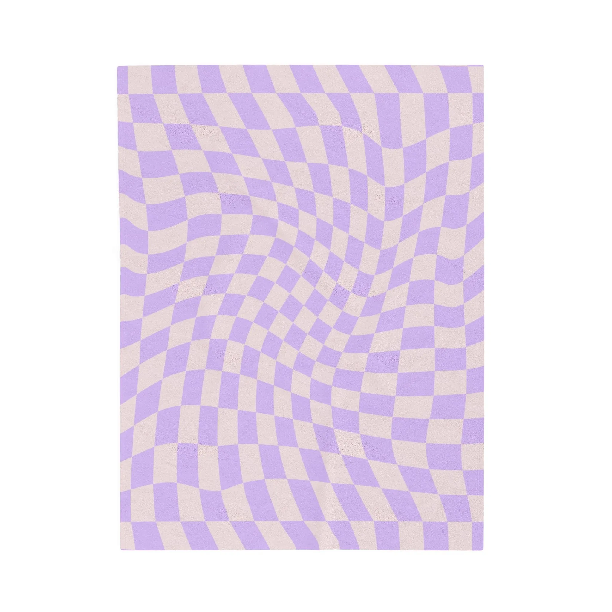 Retro Purple Checkered Throw Blanket