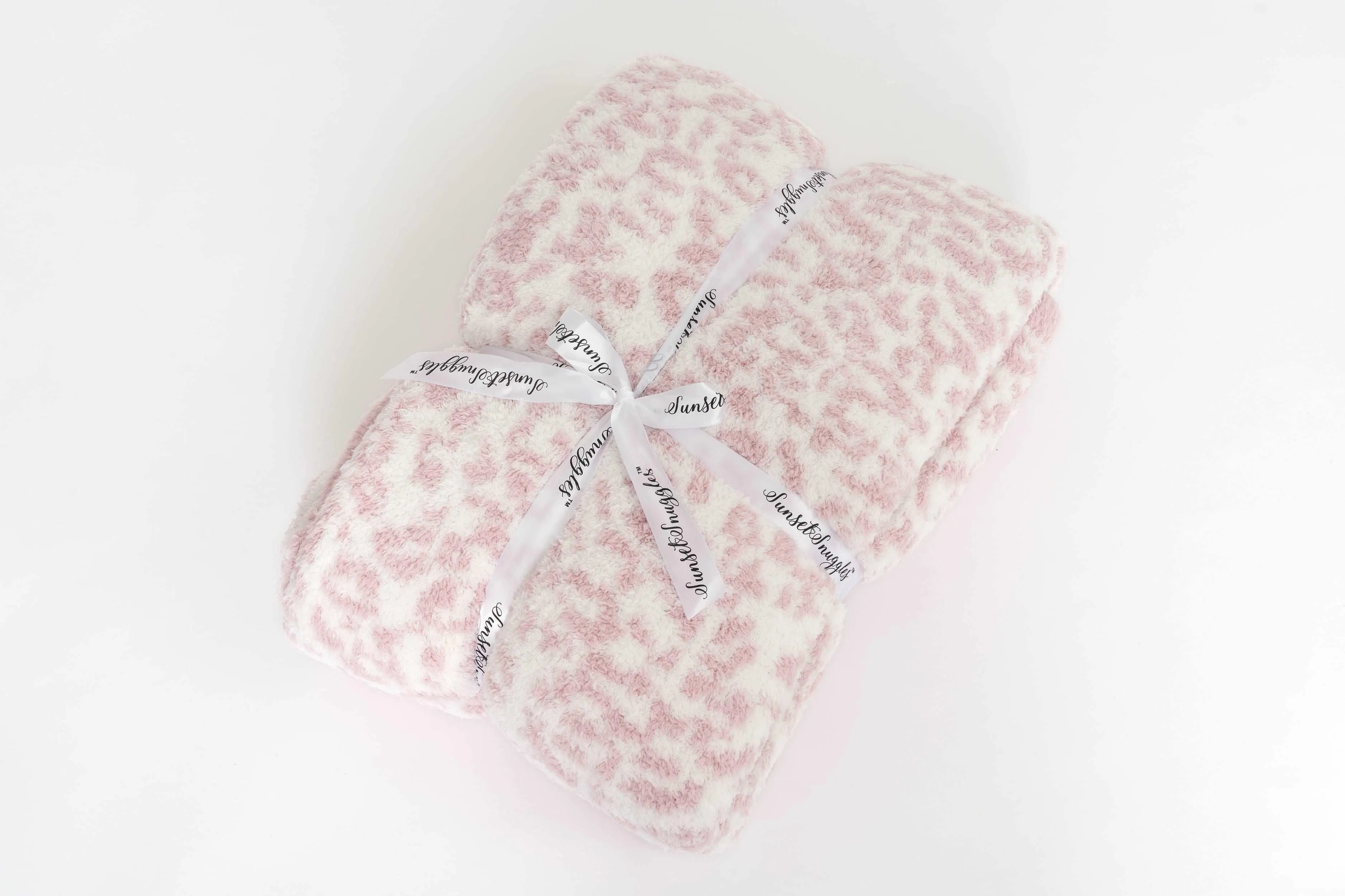 Rose Pink & White Leopard Print Twin Bed Blanket
