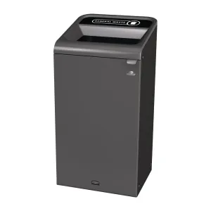 Rubbermaid Configure Recycling Bin with General Waste Label Black 87L