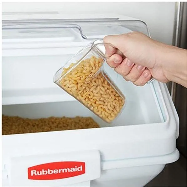 RUBBERMAID PROSAVE INGREDIENT STORAGE BIN WITH SLIDING LID AND SCOOP- WHITE 12.6 GAL
