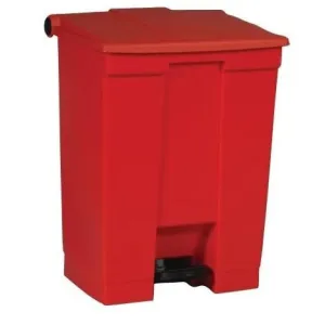 RUBBERMAID RECTANGULAR STEP ON TRASH CAN - RED