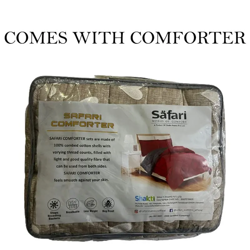 Safari | 5 Years Warranty | Bonded   PU Queen Size Bed Mattress, Comfort 5 inch Thickness (72x60x5)
