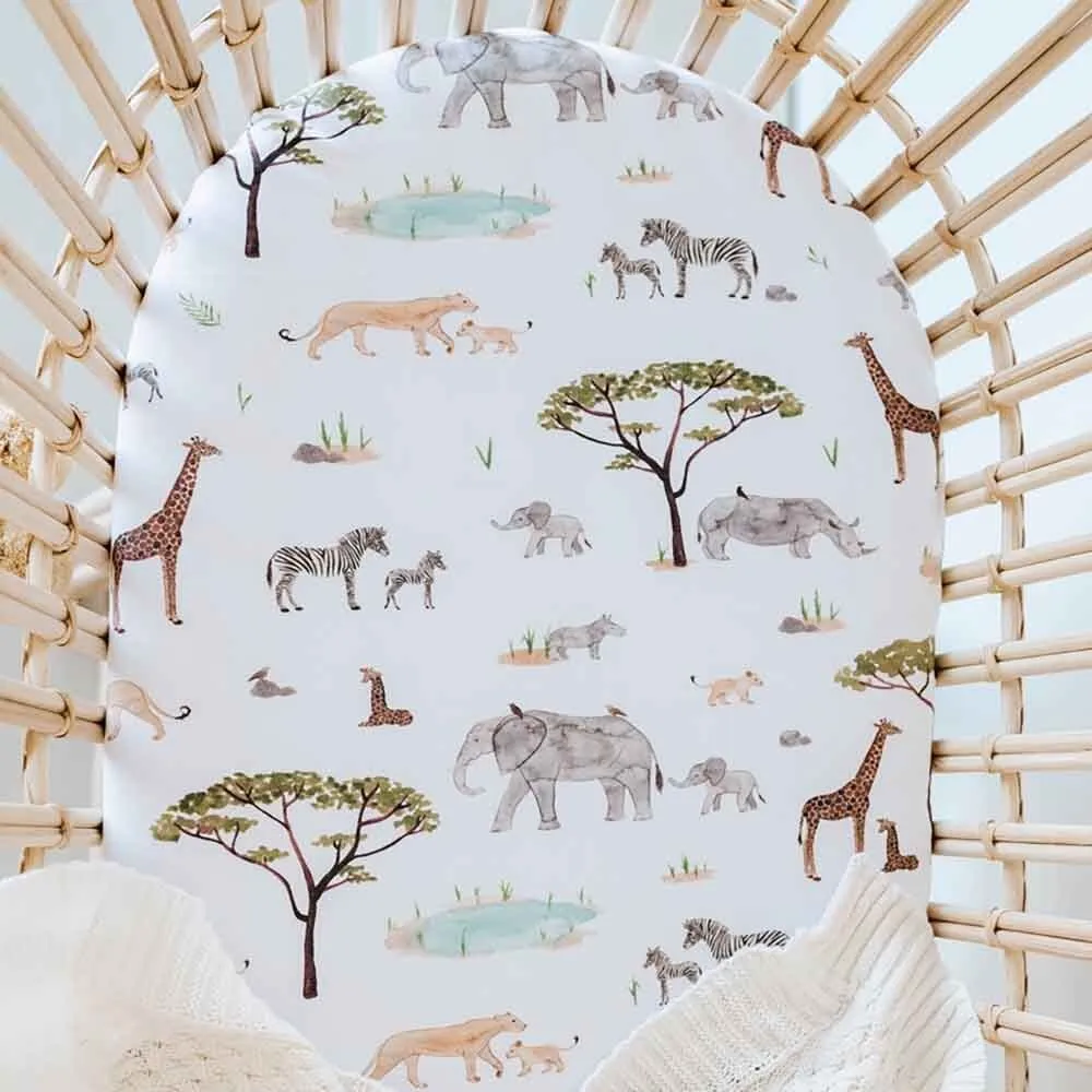 Safari Organic Bassinet Sheet / Change Pad Cover