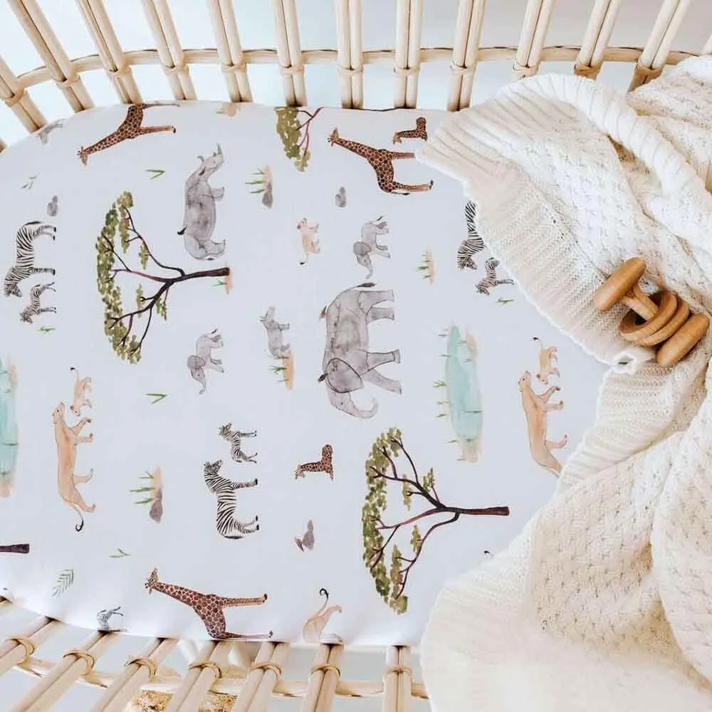 Safari Organic Bassinet Sheet / Change Pad Cover