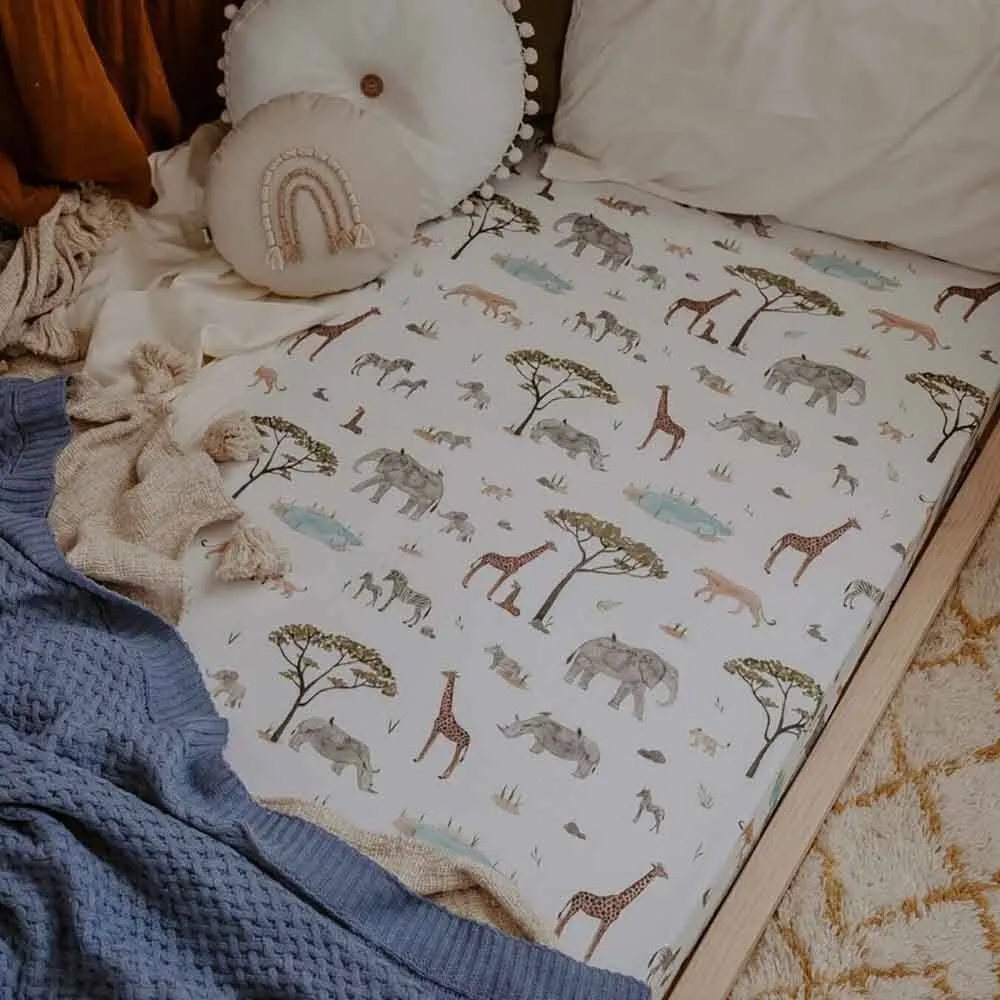 Safari Organic Fitted Cot Sheet