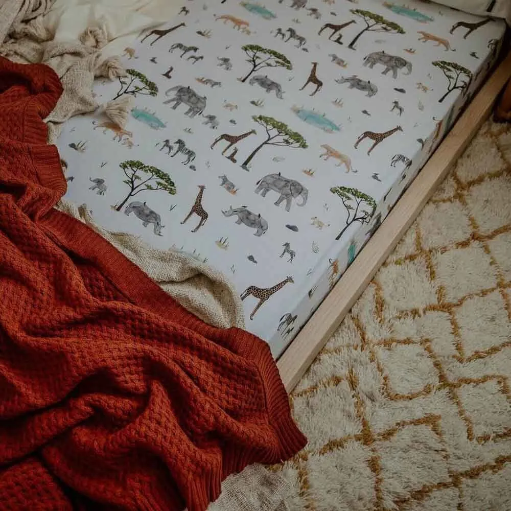 Safari Organic Fitted Cot Sheet
