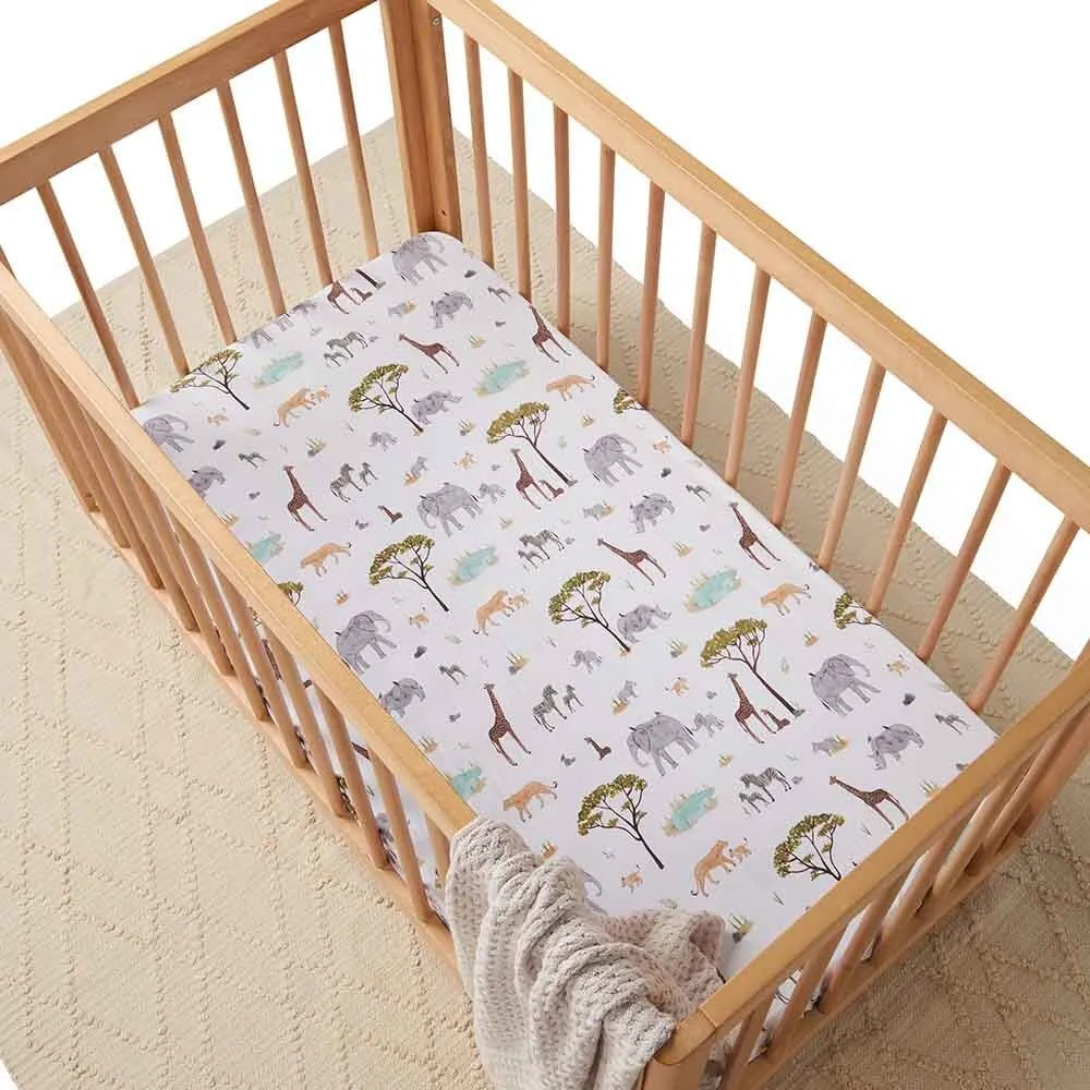 Safari Organic Fitted Cot Sheet