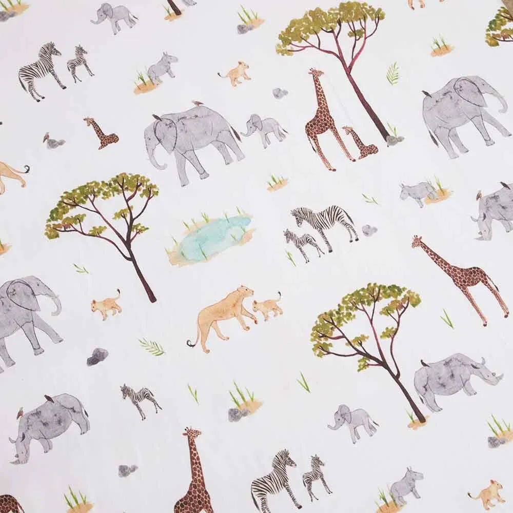 Safari Organic Fitted Cot Sheet