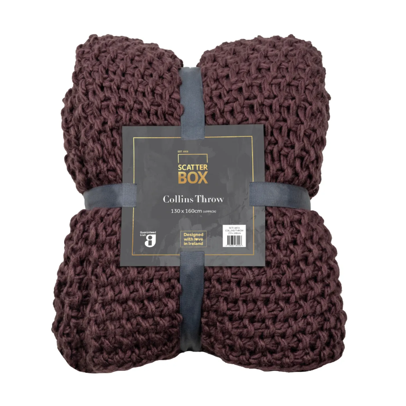 Scatterbox Collins Throw | Aubergine / 130cm x 160cm