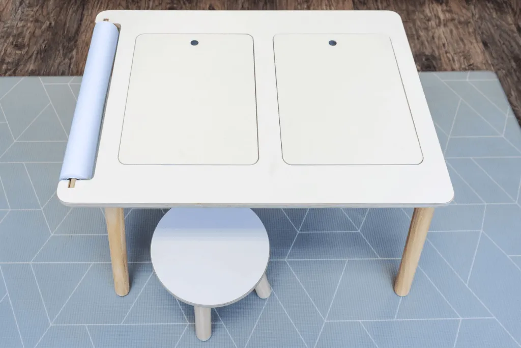 Sensory Bin Table and Stool (includes bins, cover, paper roll holder, and 25m of paper)