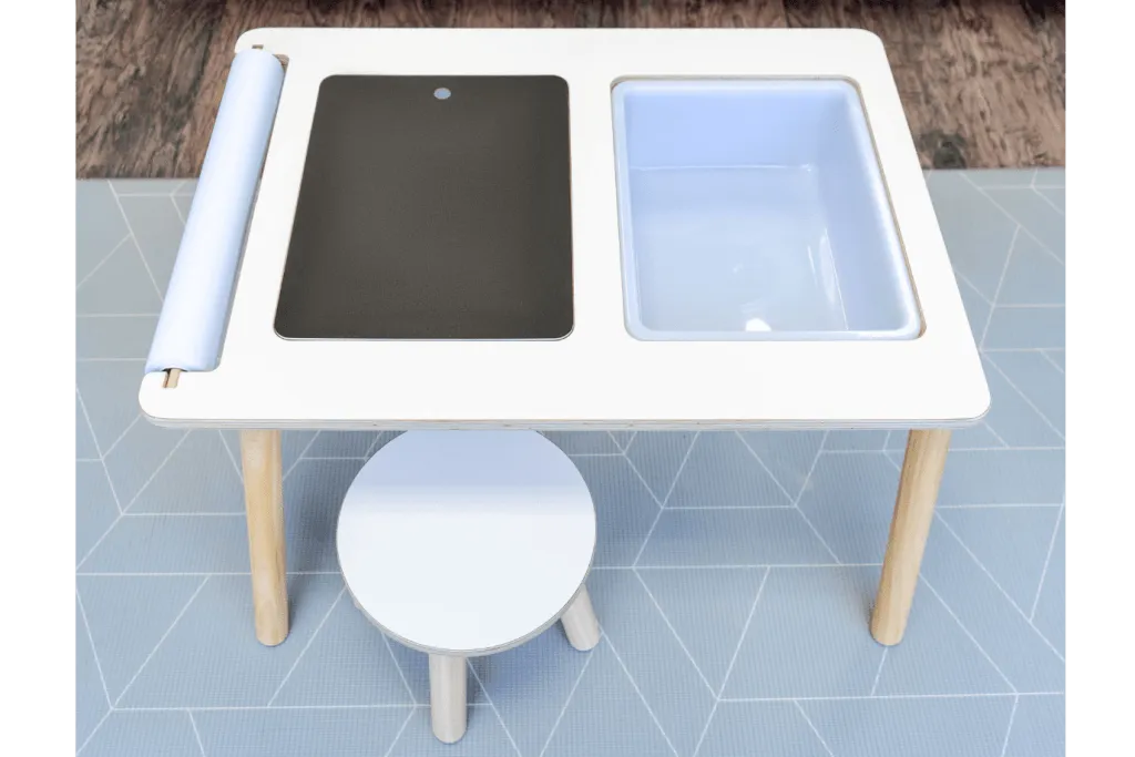 Sensory Bin Table and Stool (includes bins, cover, paper roll holder, and 25m of paper)
