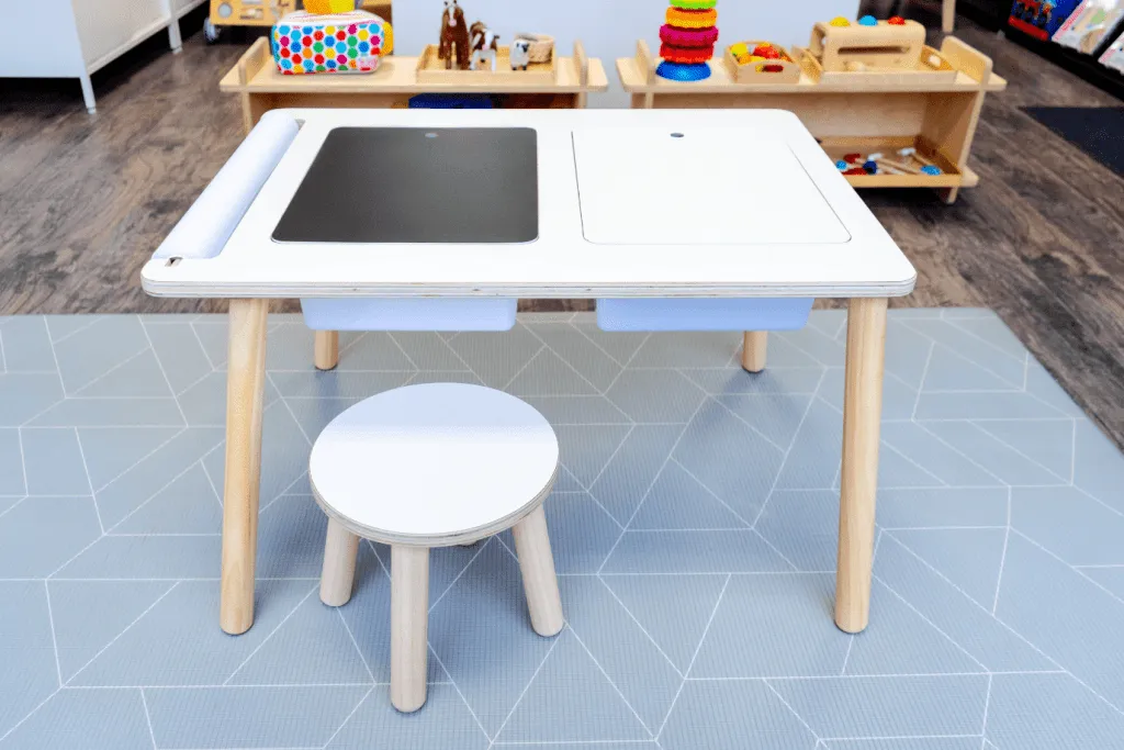 Sensory Bin Table and Stool (includes bins, cover, paper roll holder, and 25m of paper)