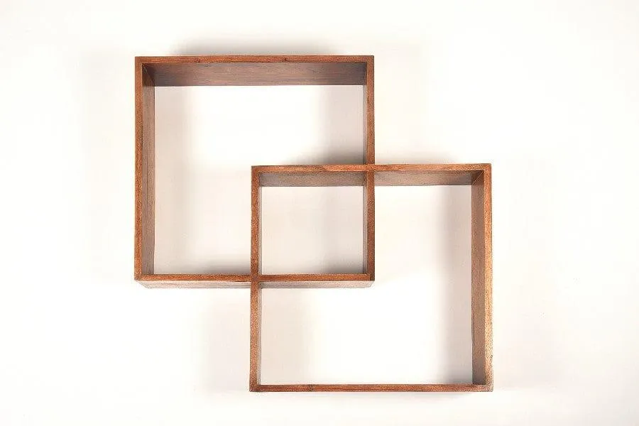 Sheesham Wood Miraya Squared Wall Shelf