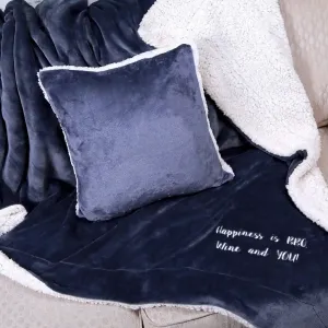 Sherpa Blanket and Sherpa Cushion Set