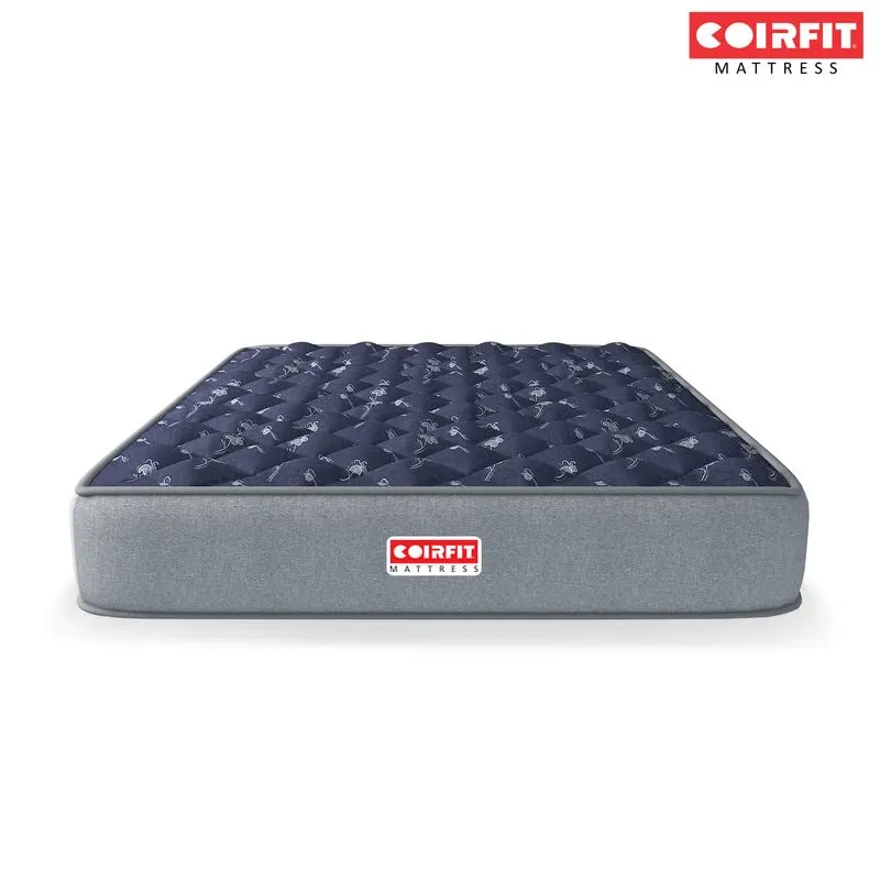 SLEEPSPA by COIRFIT Euphoria Normal Top 8 Inch Single Size Bonnell Spring Mattress with 6 Year Warranty | Orthopedic Pro - Doctor Recommended | Pressure Relieving | PU Foam for Support (Blue,72x42x8)