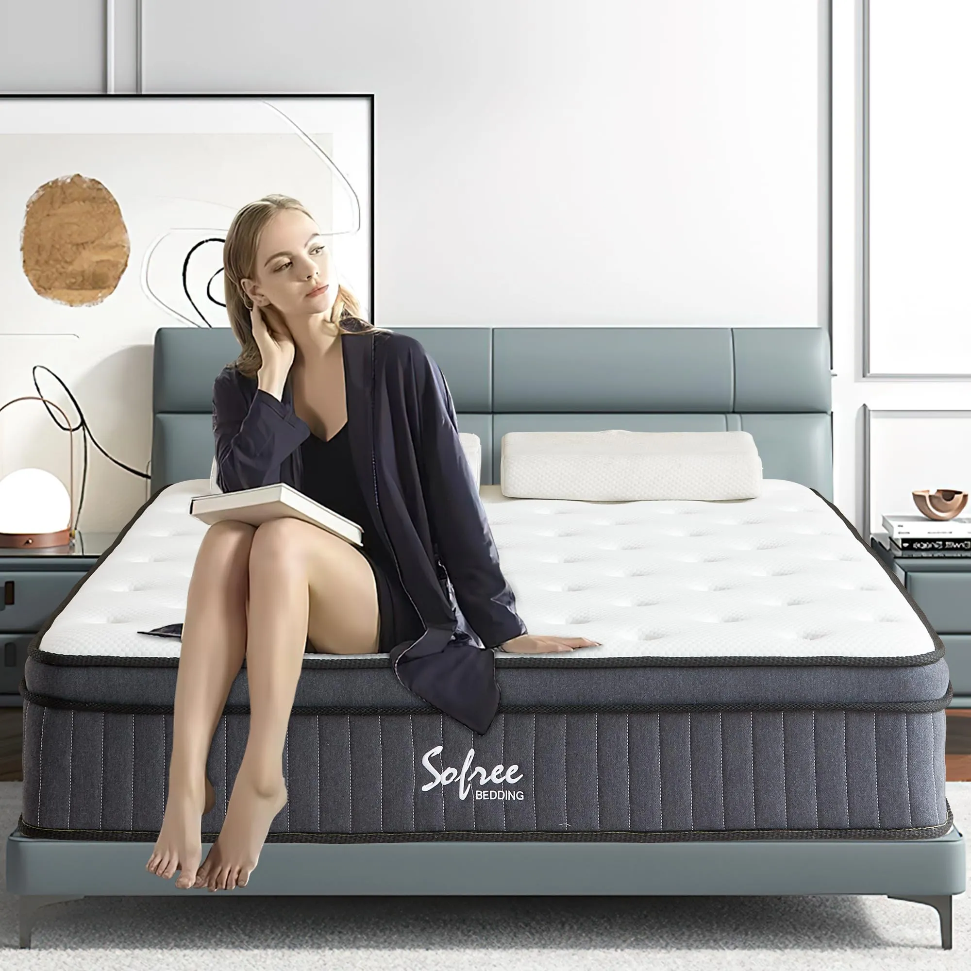 sofree bedding Full Size Mattress, 10 Inch Memory Foam Hybrid Mattress, Full Mattress in a Box for Motion Isolation, Strong Edge Support, Medium Firm