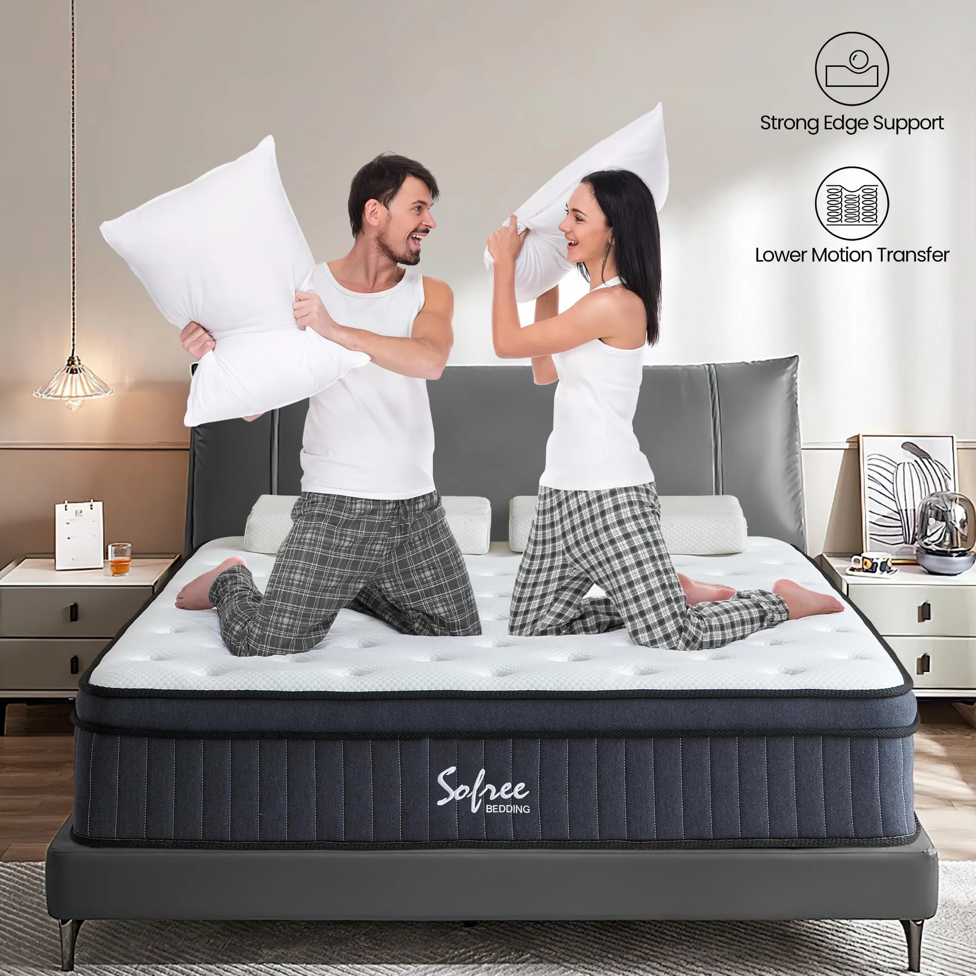 sofree bedding Full Size Mattress, 10 Inch Memory Foam Hybrid Mattress, Full Mattress in a Box for Motion Isolation, Strong Edge Support, Medium Firm