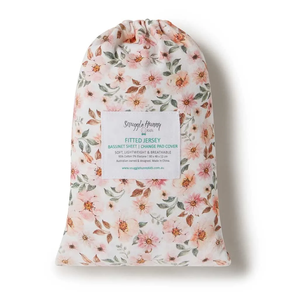 Spring Floral Organic Bassinet Sheet / Change Pad Cover