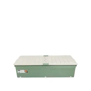 Storage Box with White Lid 65L Green