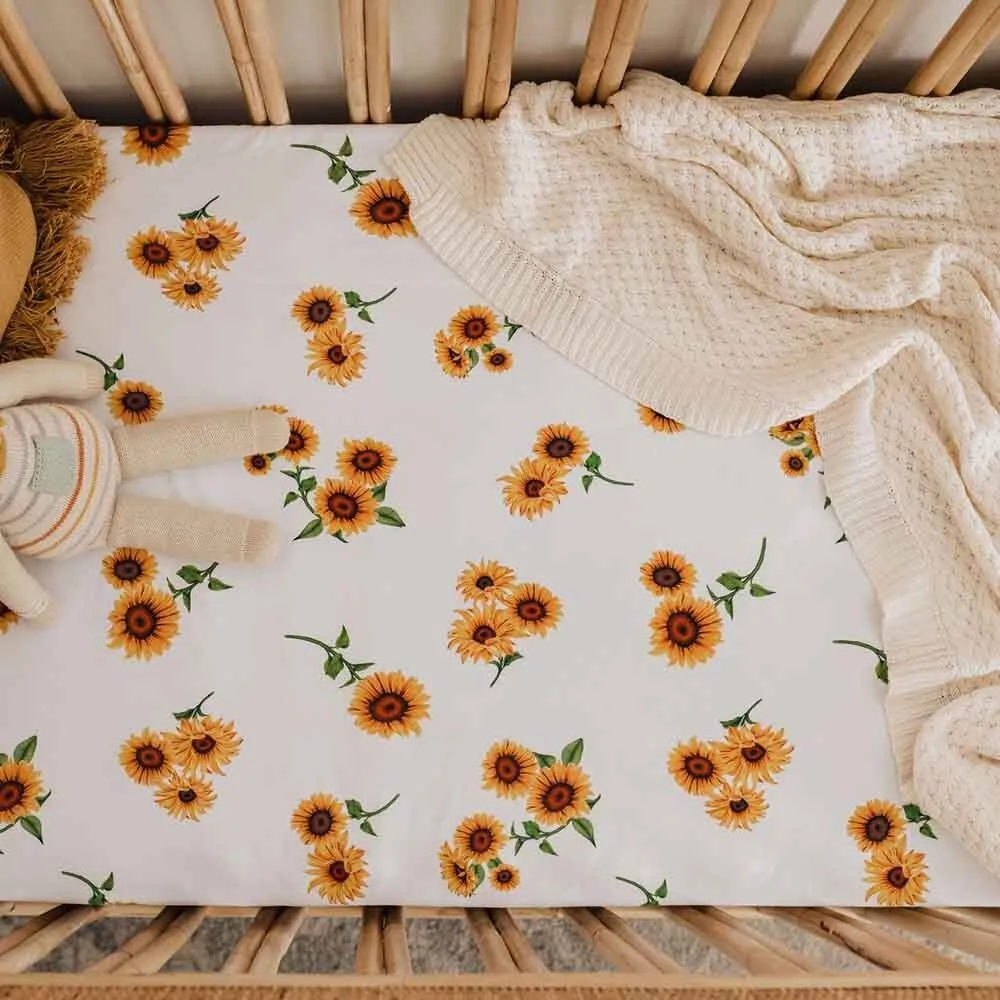 Sunflower Organic Fitted Cot Sheet