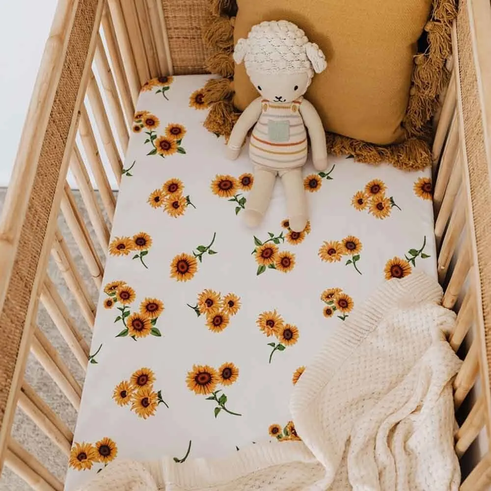 Sunflower Organic Fitted Cot Sheet