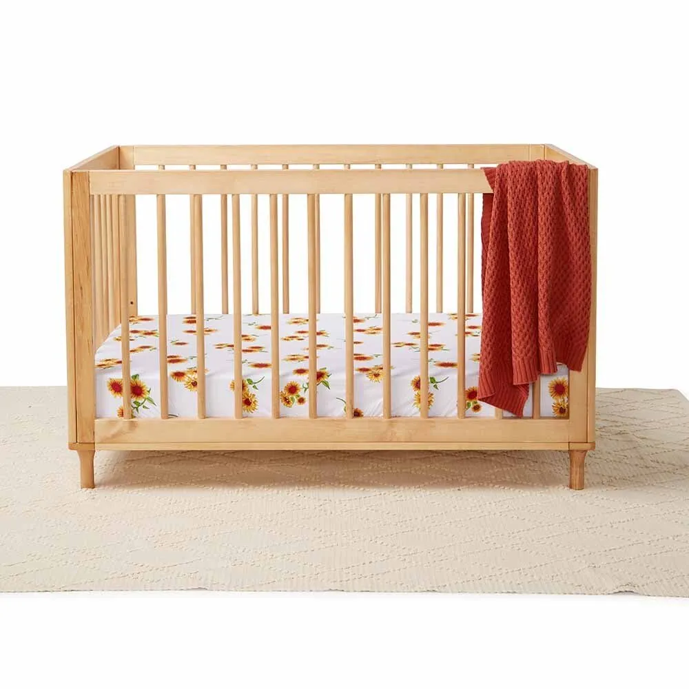 Sunflower Organic Fitted Cot Sheet