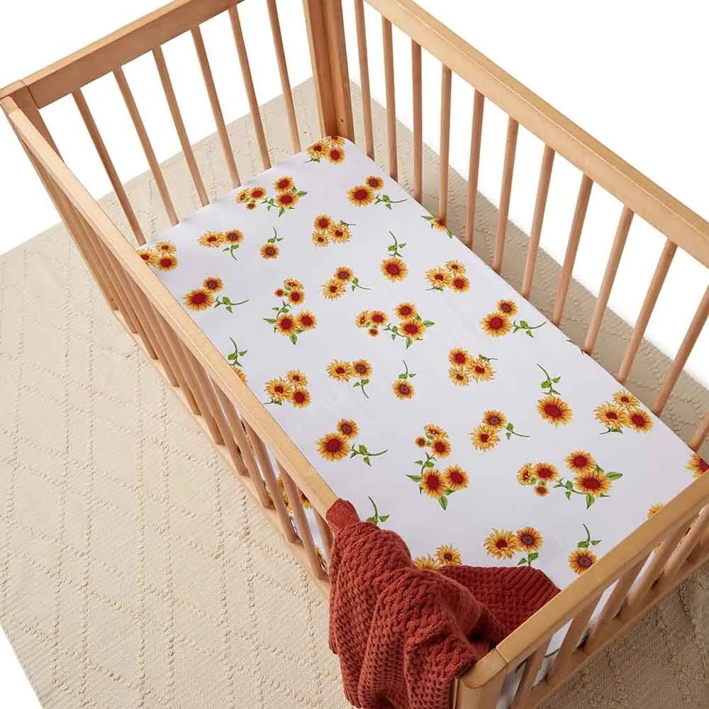 Sunflower Organic Fitted Cot Sheet