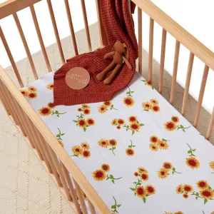 Sunflower Organic Fitted Cot Sheet