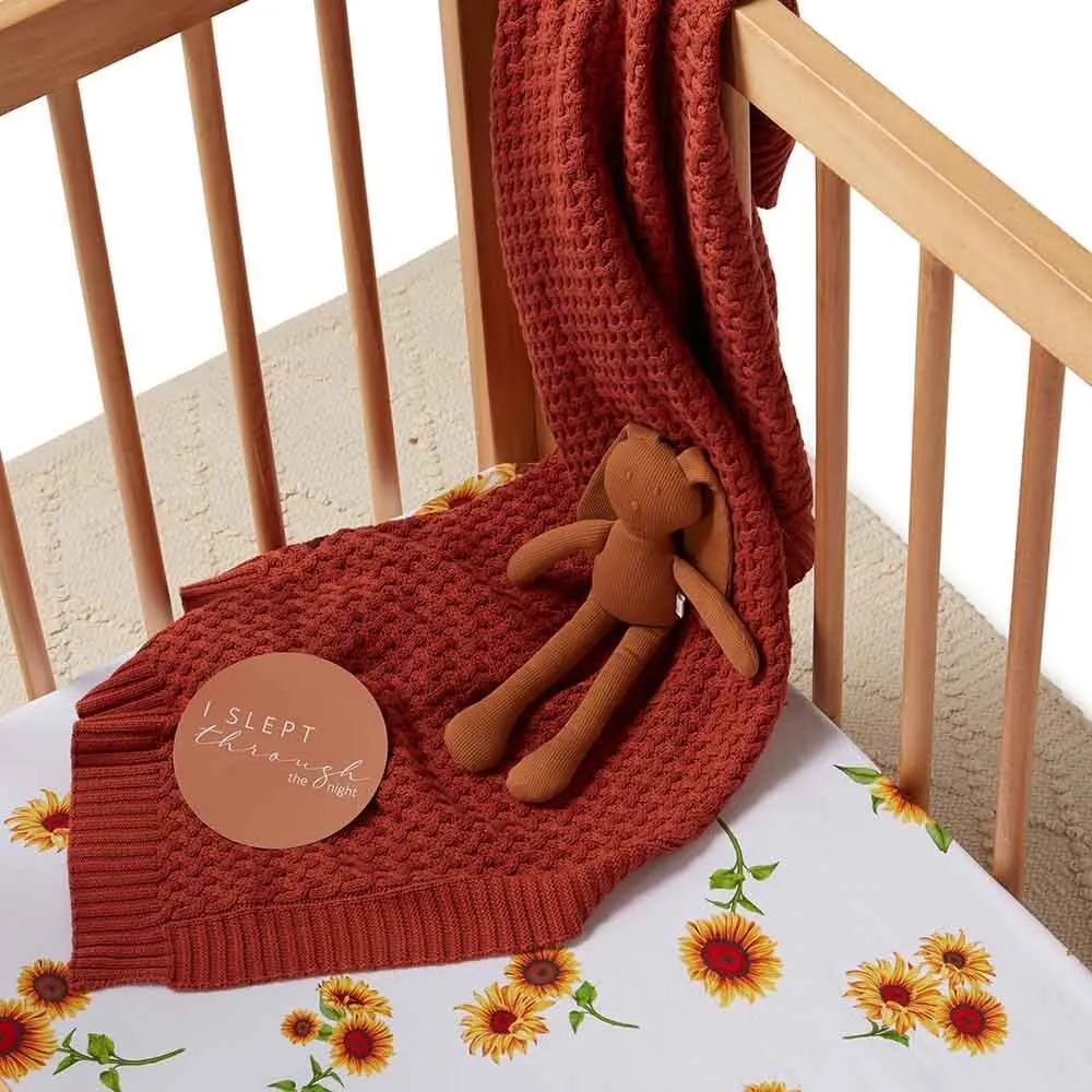 Sunflower Organic Fitted Cot Sheet