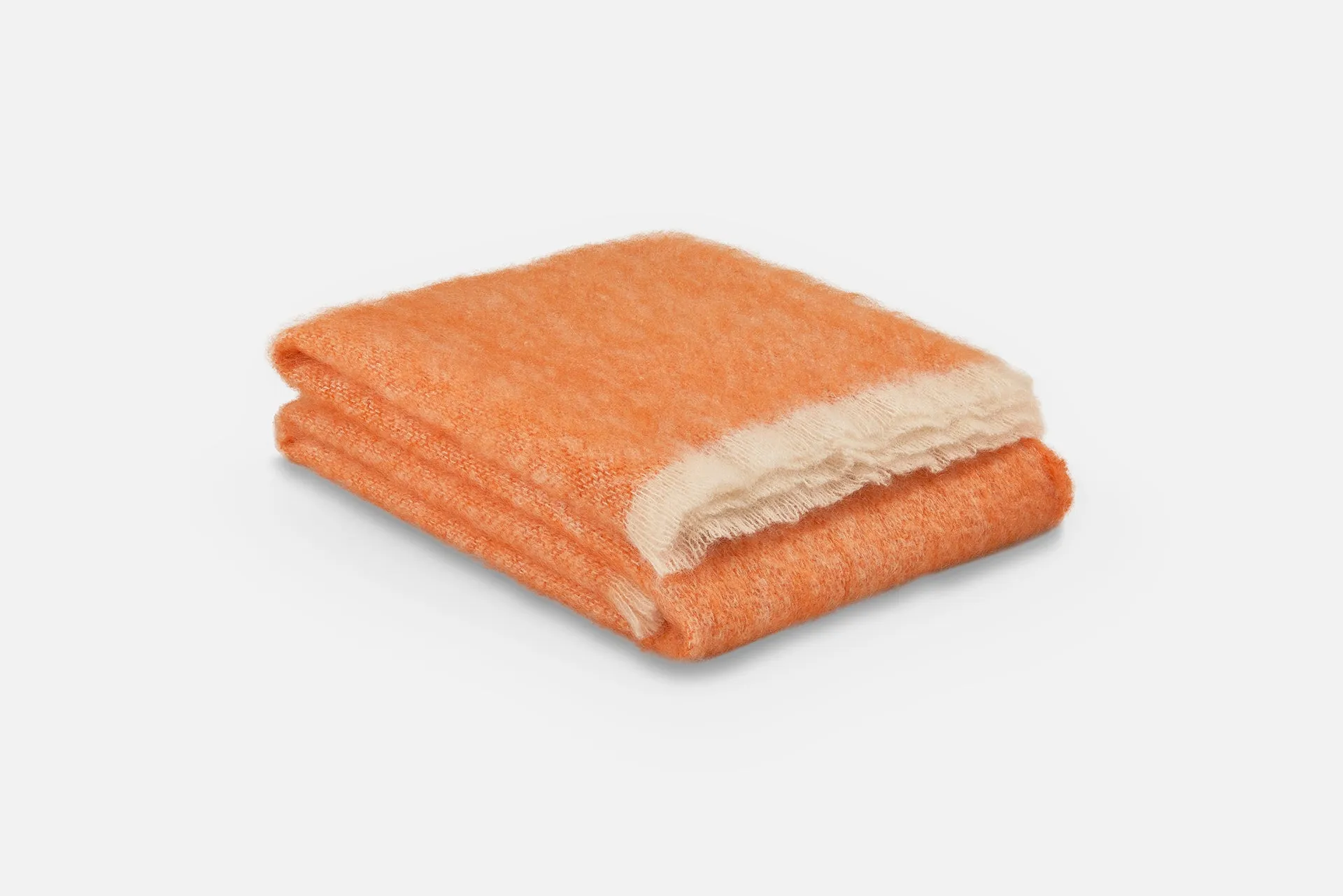 Tangerine Mooneen Mohair Throw Blanket